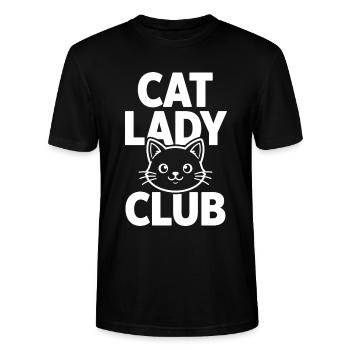 Club des Chats avec un chat mignon - T-shirt bio CRAFTER Stanley Stella Unisexe - noir - Devant - Alina (178cm) & Michal (187cm)