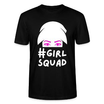 Girl Squad Pink Augen Frauen Party Geschenk - Stanley/Stella Unisex Bio-T-Shirt CRAFTER - Schwarz - Vorne - Alina (178cm) & Michal (187cm)
