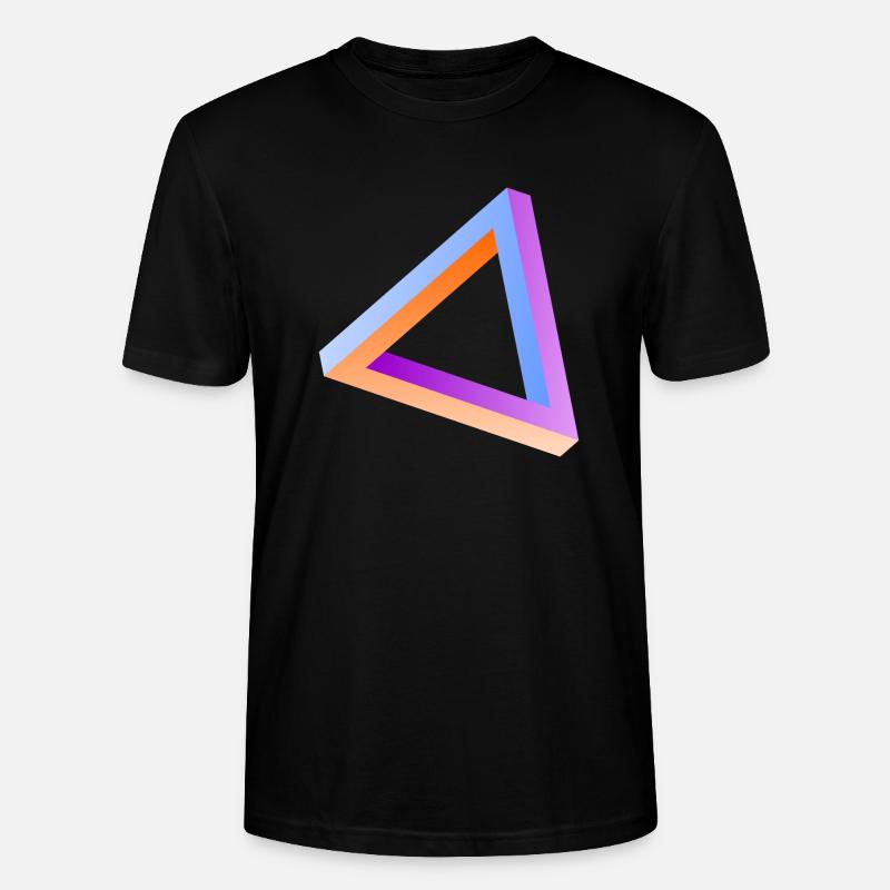 Impossible triangle optical illusion - Stanley/Stella CRAFTER Unisex Organic T-Shirt - black