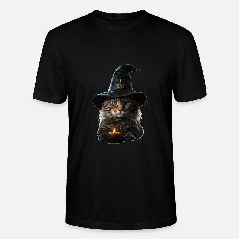 Witch Cat Halloween - Stanley/Stella CRAFTER Unisex Organic T-Shirt - black