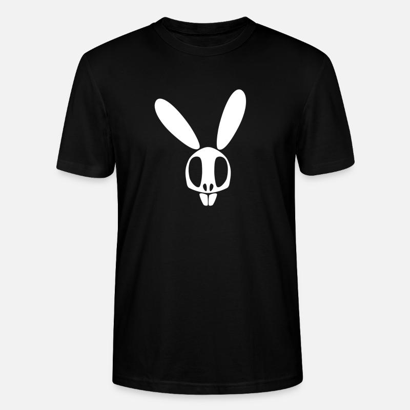 Lapin crâne blanc - T-shirt bio CRAFTER Stanley Stella Unisexe - noir