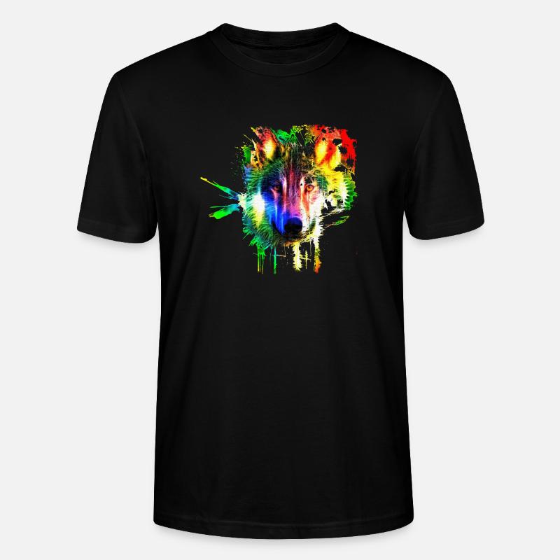 Wolf Splash Moderne - T-shirt bio CRAFTER Stanley Stella Unisexe - noir