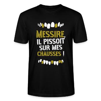 Messire citation film culte les visiteurs - T-shirt bio CRAFTER Stanley Stella Unisexe - noir - Devant - Alina (178cm) & Michal (187cm)