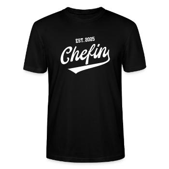 Chefin 2025 Selbstständig Gründerin Startup Firma - Stanley/Stella Unisex Bio-T-Shirt CRAFTER - Schwarz - Vorne - Alina (178cm) & Michal (187cm)