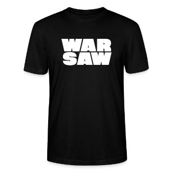 Warsaw bold logo design - Stanley/Stella CRAFTER Unisex Organic T-Shirt - black - Front - Alina (178cm) & Michal (187cm)