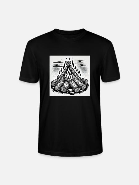 Flammenspiel im Comic-Stil: Lagerfeuerkunst - Stanley/Stella Unisex Bio-T-Shirt CRAFTER - Schwarz