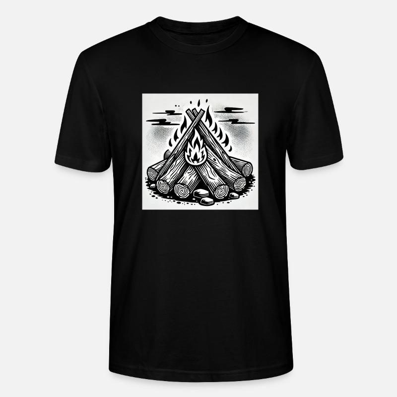 Flammenspiel im Comic-Stil: Lagerfeuerkunst - Stanley/Stella Unisex Bio-T-Shirt CRAFTER - Schwarz