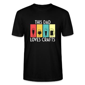 Fête des pères Ce papa aime la bière artisanale - T-shirt bio CRAFTER Stanley Stella Unisexe - noir - Devant - Alina (178cm) & Michal (187cm)
