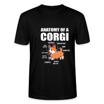 Corgi Anatomie - Stanley/Stella Unisex Bio-T-Shirt CRAFTER - Schwarz - Vorne - Alina (178cm) & Michal (187cm)