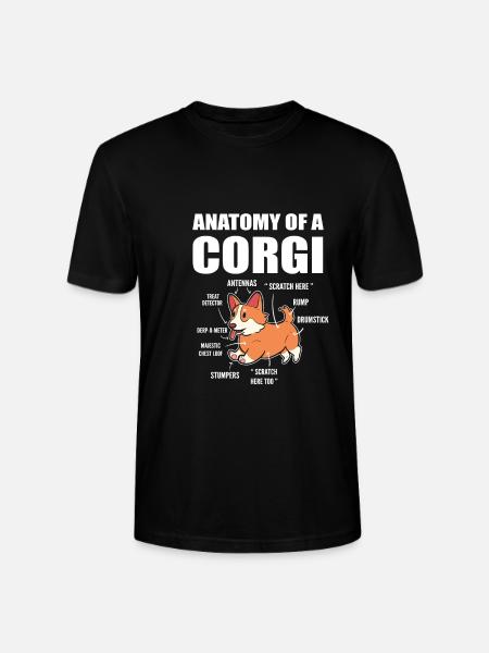 Corgi Anatomy - Stanley/Stella CRAFTER Unisex Organic T-Shirt - black