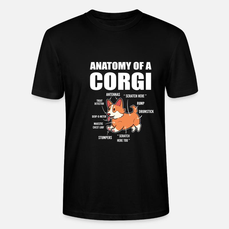 Corgi Anatomie - Stanley/Stella Unisex Bio-T-Shirt CRAFTER - Schwarz