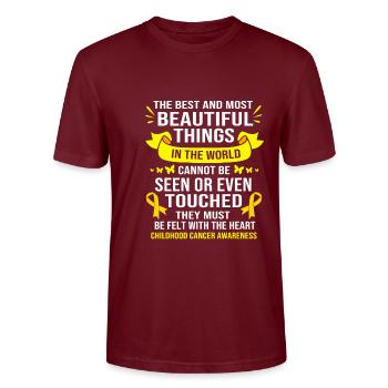 Enfant Cancer Survivant du Cancer - T-shirt bio CRAFTER Stanley Stella Unisexe - bordeaux - Devant - Alina (178cm) & Michal (187cm)