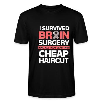 Hirntumor Tumor Gehirn - Stanley/Stella Unisex Bio-T-Shirt CRAFTER - Schwarz - Vorne - Alina (178cm) & Michal (187cm)