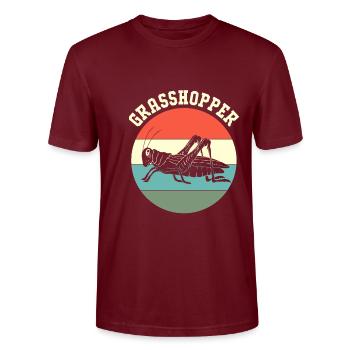 Grasshopper - Stanley/Stella CRAFTER Unisex Organic T-Shirt - burgundy - Front - Alina (178cm) & Michal (187cm)