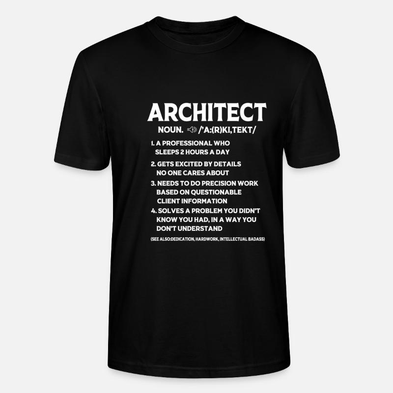 Architecte Architecture - T-shirt bio CRAFTER Stanley Stella Unisexe - noir