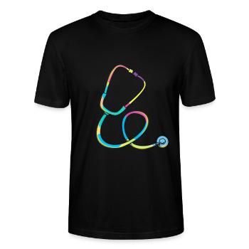 Krankenschwester Rente - Stanley/Stella Unisex Bio-T-Shirt CRAFTER - Schwarz - Vorne - Alina (178cm) & Michal (187cm)