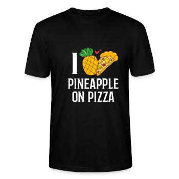 Pizza Hawaii Pizza Ananas - Stanley/Stella Unisex Bio-T-Shirt CRAFTER - Schwarz - Vorne - Alina (178cm) & Michal (187cm)