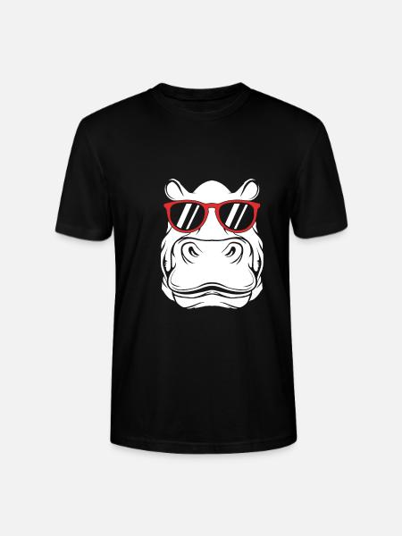 Hippopotamus - Stanley/Stella CRAFTER Unisex Organic T-Shirt - black