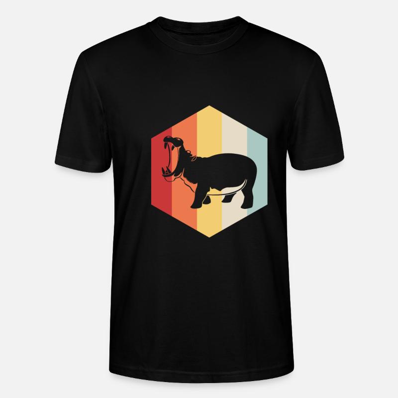 Nilpferd - Stanley/Stella Unisex Bio-T-Shirt CRAFTER - Schwarz