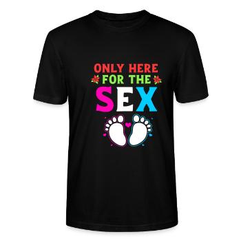 Weihnachten Gender Reveal Neugeborenes Babysprüche - Stanley/Stella Unisex Bio-T-Shirt CRAFTER - Schwarz - Vorne - Alina (178cm) & Michal (187cm)