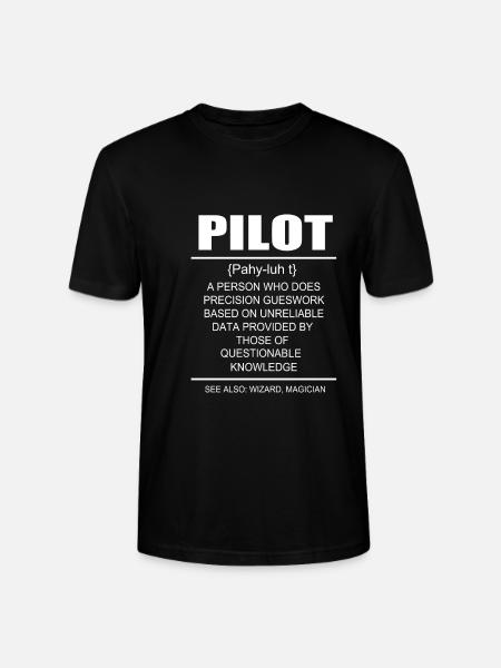 Pilot Airplane - Stanley/Stella CRAFTER Unisex Organic T-Shirt - black