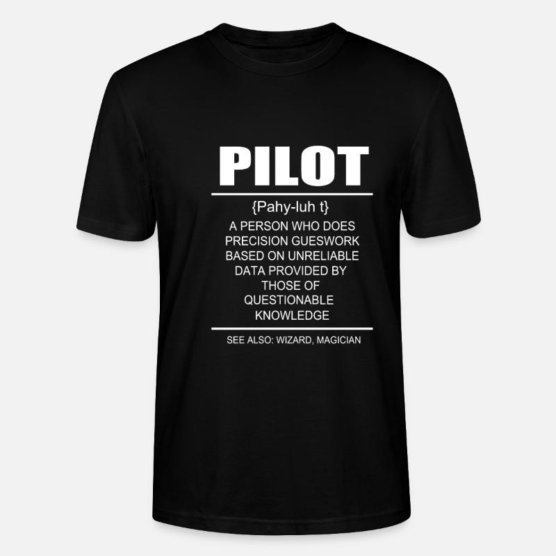 Pilot Flugzeug - Stanley/Stella Unisex Bio-T-Shirt CRAFTER - Schwarz