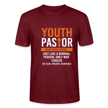 Pasteur des jeunes - T-shirt bio CRAFTER Stanley Stella Unisexe - bordeaux - Devant - Alina (178cm) & Michal (187cm)