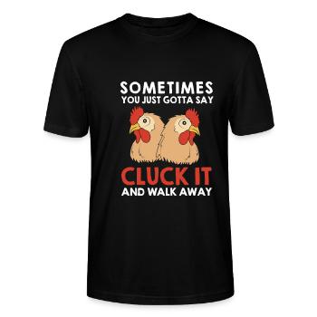Chicken Poultry - Stanley/Stella CRAFTER Unisex Organic T-Shirt - black - Front - Alina (178cm) & Michal (187cm)