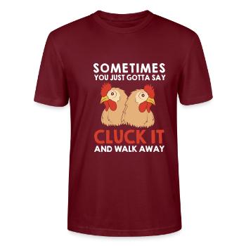 Chicken Poultry - Stanley/Stella CRAFTER Unisex Organic T-Shirt - burgundy - Front - Alina (178cm) & Michal (187cm)