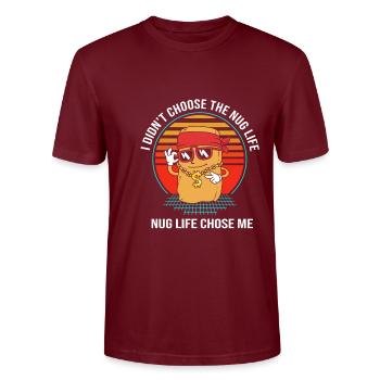 Chicken Nuggets - Stanley/Stella CRAFTER Unisex Organic T-Shirt - burgundy - Front - Alina (178cm) & Michal (187cm)