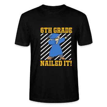 6. Klasse - Stanley/Stella Unisex Bio-T-Shirt CRAFTER - Schwarz - Vorne - Alina (178cm) & Michal (187cm)
