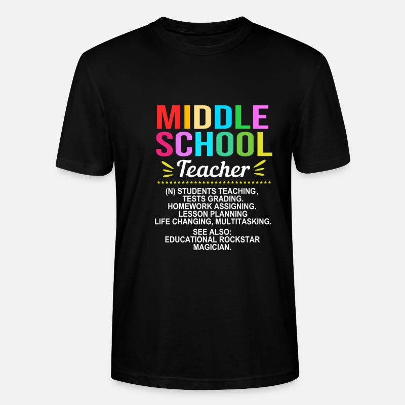 Enseignants de collège - T-shirt bio CRAFTER Stanley Stella Unisexe - noir