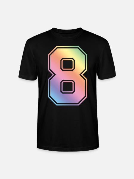 8 Zahl Bunt - Stanley/Stella Unisex Bio-T-Shirt CRAFTER - Schwarz