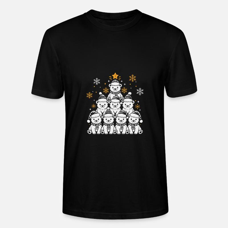 Weihnachtsbaum Eisbär - Stanley/Stella Unisex Bio-T-Shirt CRAFTER - Schwarz