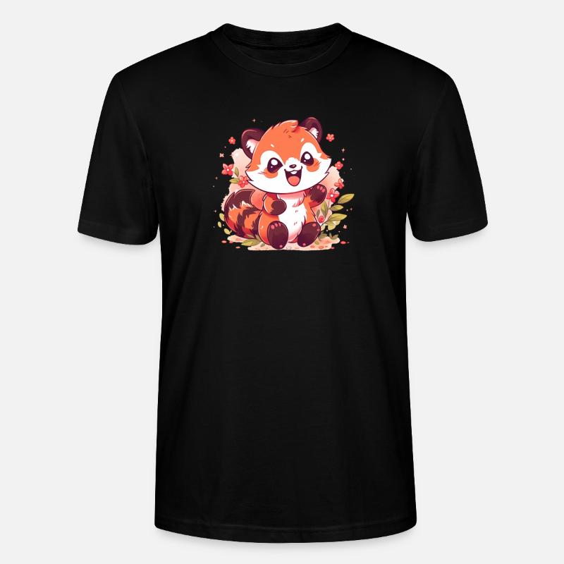 red panda - Stanley/Stella CRAFTER Unisex Organic T-Shirt - black