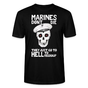 Marines don't die - They just go to Hell to - Stanley/Stella Unisex Bio-T-Shirt CRAFTER - Schwarz - Vorne - Alina (178cm) & Michal (187cm)