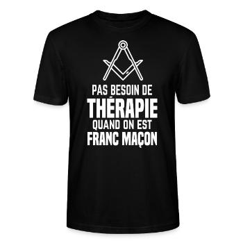 Franc maçon franc maçonnerie humour rigolo - T-shirt bio CRAFTER Stanley Stella Unisexe - noir - Devant - Alina (178cm) & Michal (187cm)