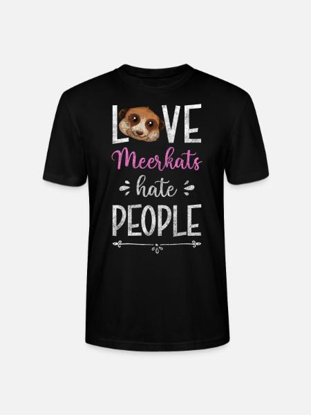 Erdmännchen Afrika Querstreifen Niedlich - Stanley/Stella Unisex Bio-T-Shirt CRAFTER - Schwarz