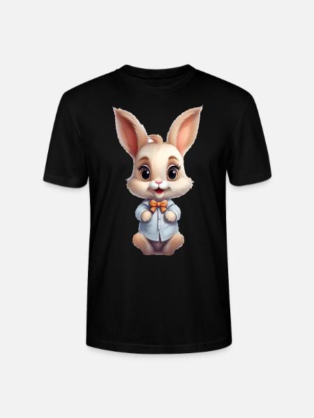 Mignon Lapin Bébé - T-shirt bio CRAFTER Stanley Stella Unisexe - noir