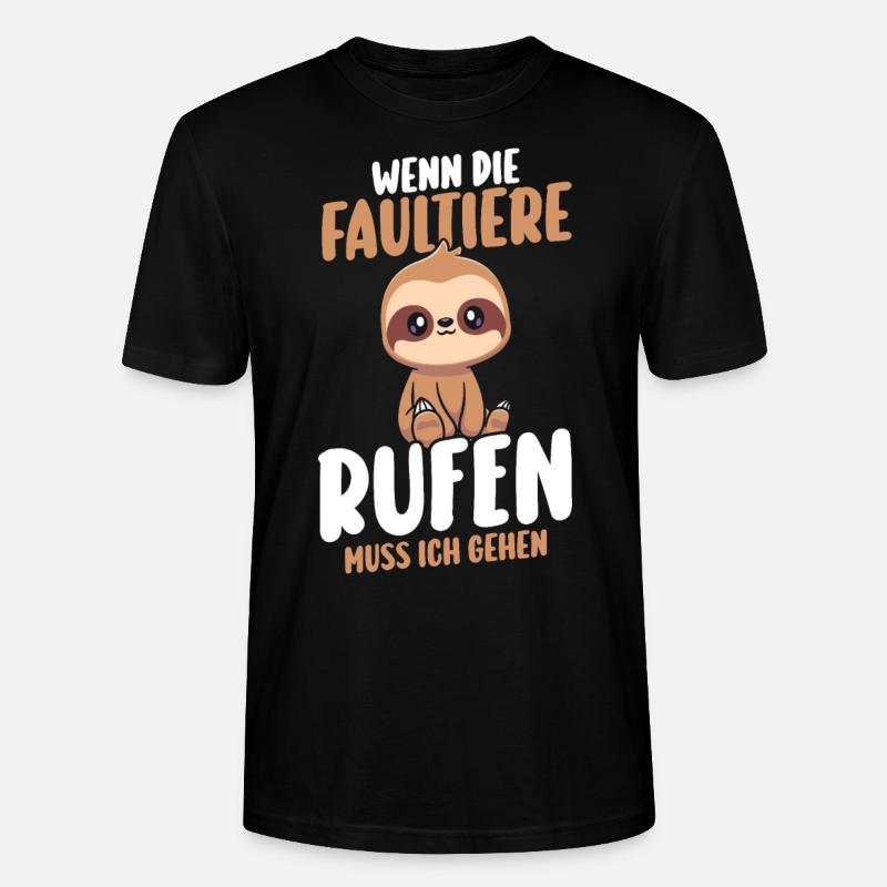 Faultier - Stanley/Stella Unisex Bio-T-Shirt CRAFTER - Schwarz