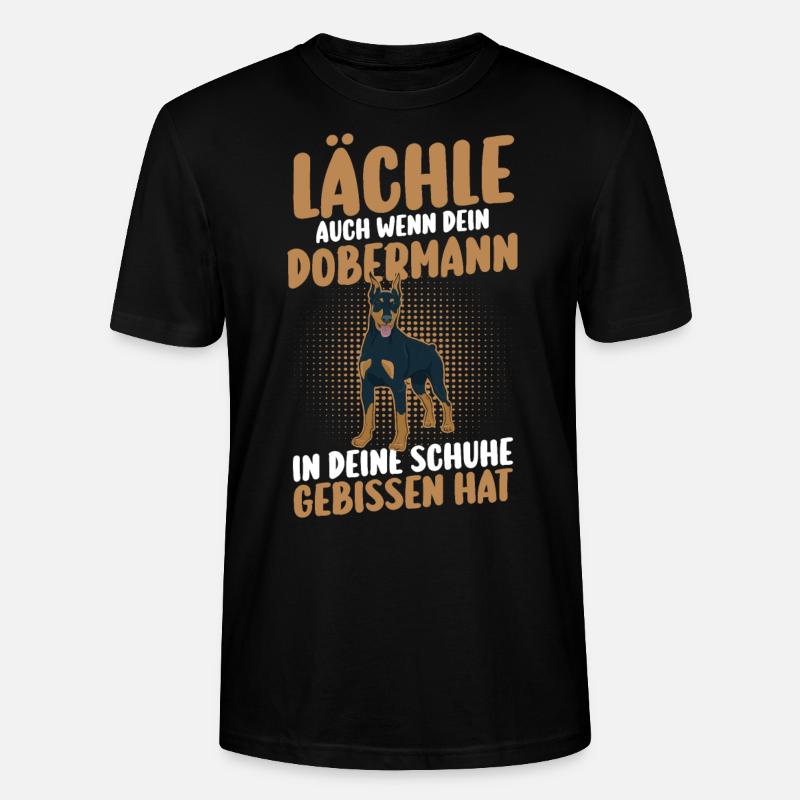 Hund Dobermann - Stanley/Stella Unisex Bio-T-Shirt CRAFTER - Schwarz