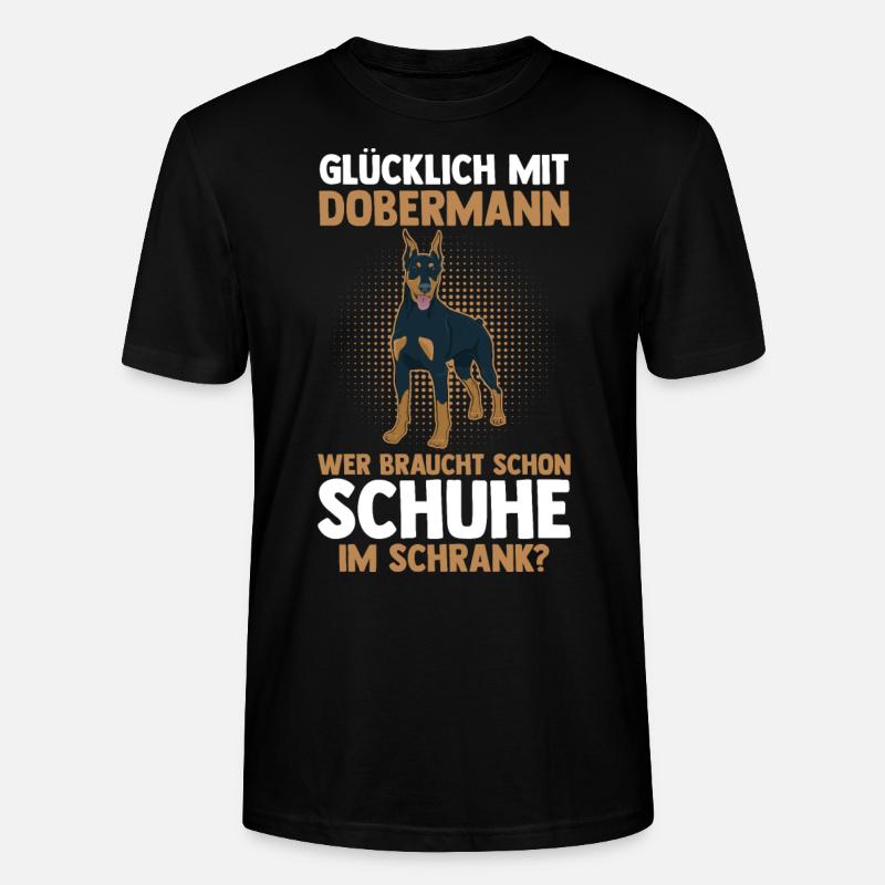 Hund Dobermann - Stanley/Stella Unisex Bio-T-Shirt CRAFTER - Schwarz