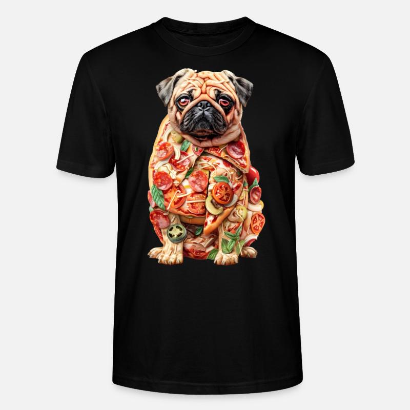 Mops Pizza - Stanley/Stella Unisex Bio-T-Shirt CRAFTER - Schwarz
