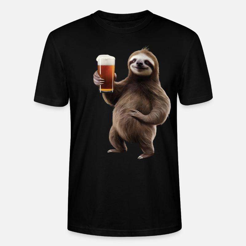 Faultier Bier - Stanley/Stella Unisex Bio-T-Shirt CRAFTER - Schwarz