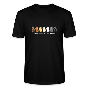 Gay Bear Chaser for CSD Outfit and Gay Pride LGBT - Stanley/Stella CRAFTER Unisex Organic T-Shirt - black - Front - Alina (178cm) & Michal (187cm)