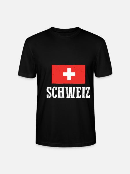 Swiss Switzerland - Stanley/Stella CRAFTER Unisex Organic T-Shirt - black