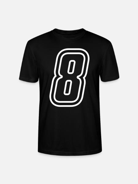 8 Zahl nummer - Stanley/Stella Unisex Bio-T-Shirt CRAFTER - Schwarz