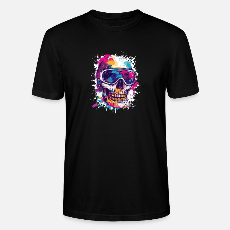 Ski Skull Ski Goggles - Stanley/Stella CRAFTER Unisex Organic T-Shirt - black