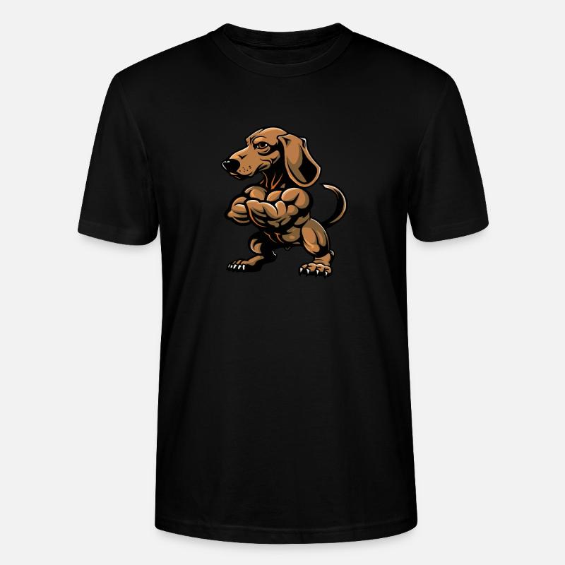 Teckel Chien Muscles Musculation Teckel - T-shirt bio CRAFTER Stanley Stella Unisexe - noir