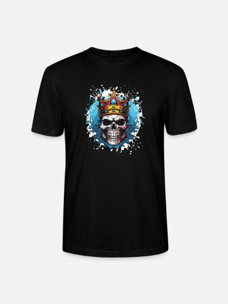 Skull King Crown Skeleton - Stanley/Stella CRAFTER Unisex Organic T-Shirt - black